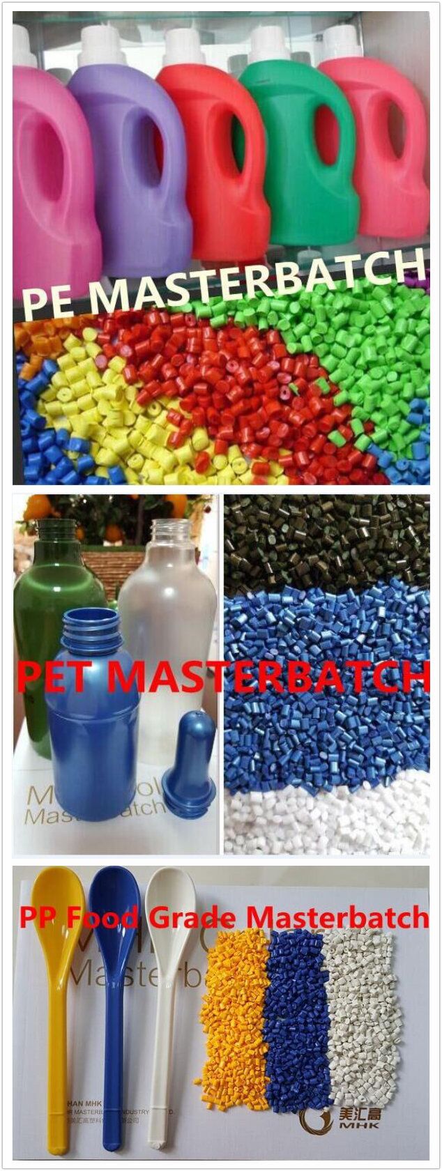 Pet Plastic Black Color Masterbatch for Chemical Products Packaging