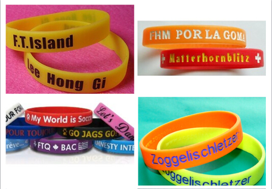 Custom Debossed Logo Silicone Bracelet for Promotion