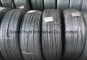 High Tension Hot Dipped Guy Wire Earth Wire Galvanized Steel Wire Strand