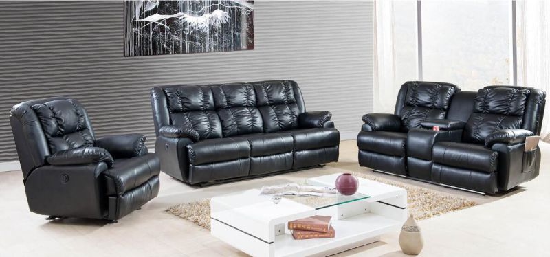 Brown Bonded Leather 2 Double Glider Reclining Loveseat with Center Console