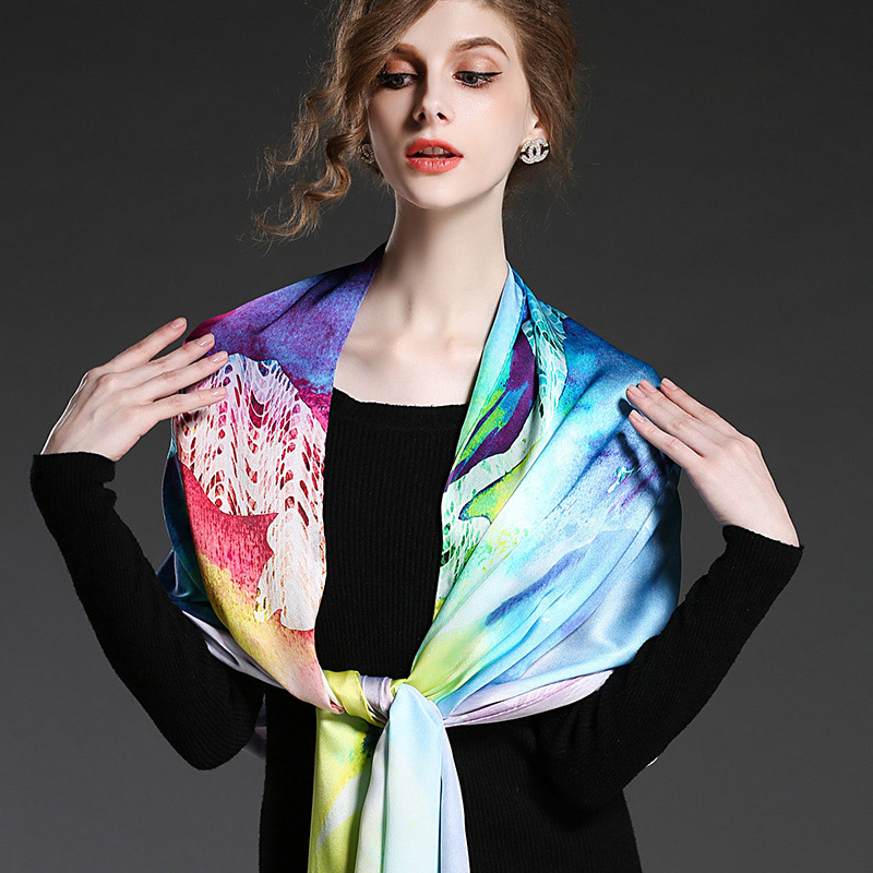 Ms Elegant Silk Digital Printing Muffler Scarf Sp2274-4