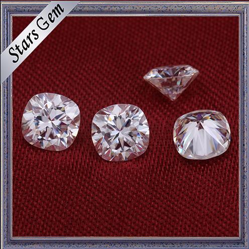 Wholesale Forever One Cushion Shape Diamond Cut Pure White Moissanite Stones for Ring