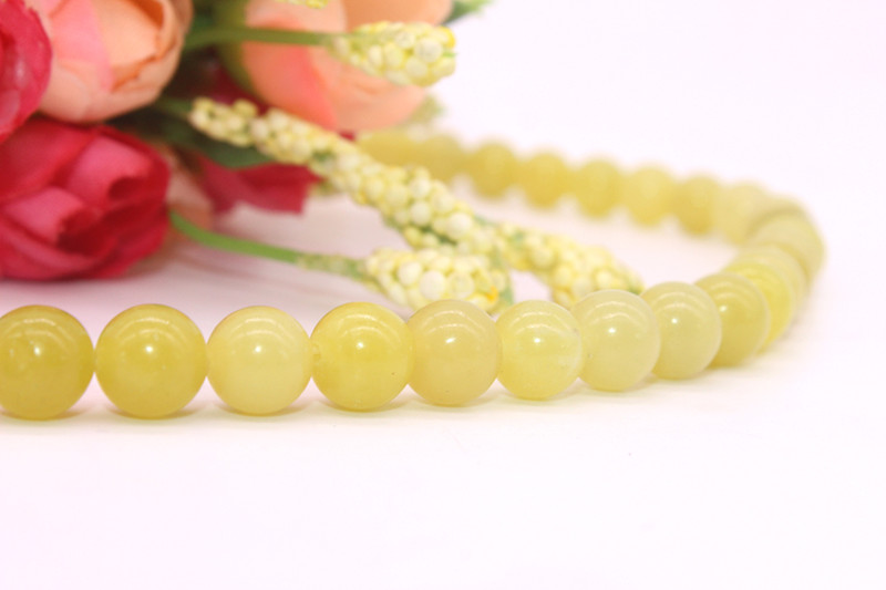 Hot-Selling New Arrival Natural Gemstone Loose Strand 4 6 8 10 12mm Natural Lemon Jade Stone Rough