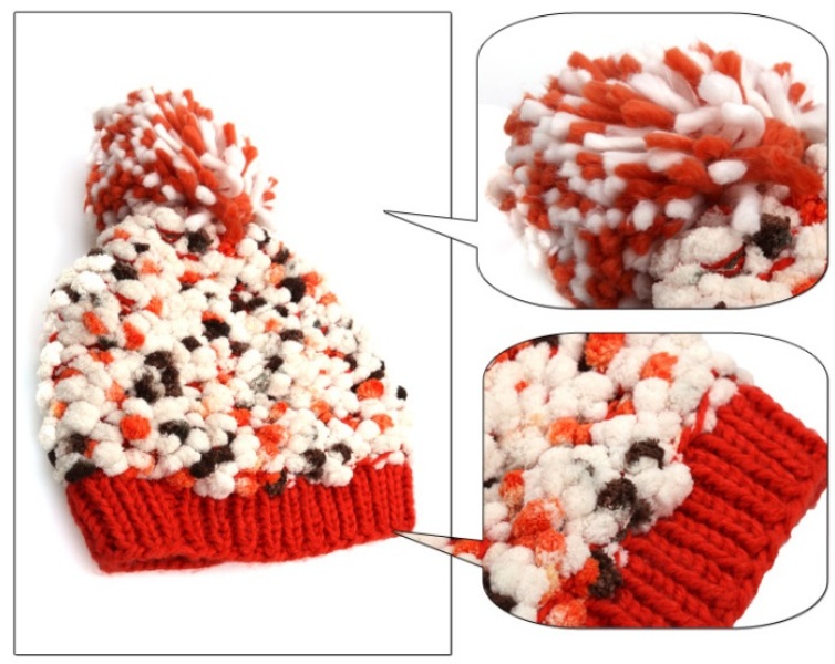 Colorful Fancy Yarn Hand Knit Hat