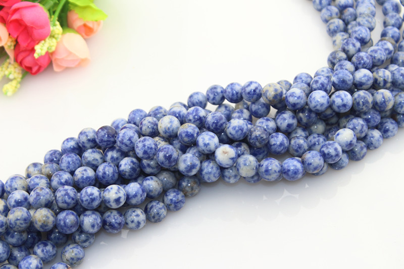 Semi Precious Natural Stone Loose Beads Round 4-12mm White and Blue Loose Gemstone for Sale