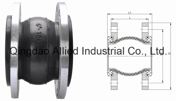 High Seal NBR Flanged Connection Flexible Rubber Expansion Joint