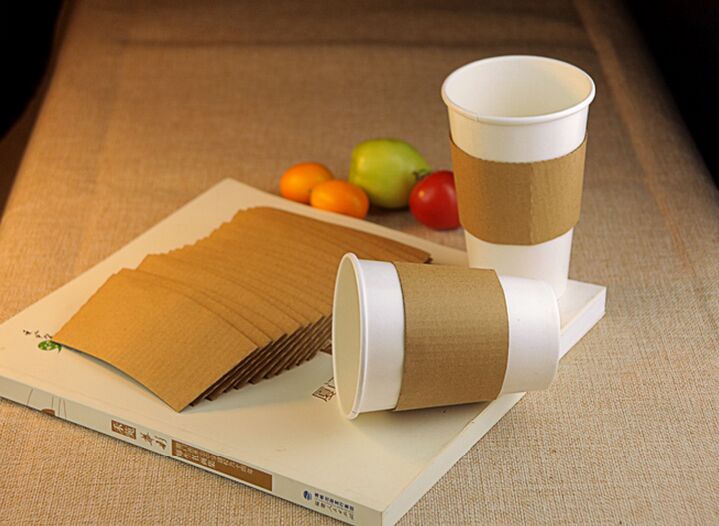 Recycled Paper Coffee Cups with Lids and Sleeve