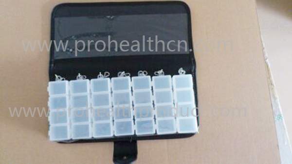 PU Wallet 7 Day Plastic Pill Box