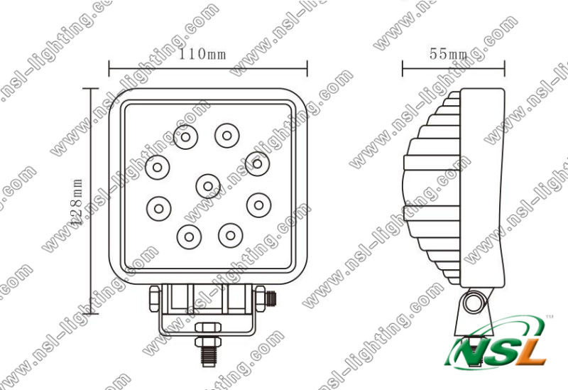 Hot Sale High Quality LED Working Light and High Lumen 27W LED Driving Light LED Spot/Flood Light