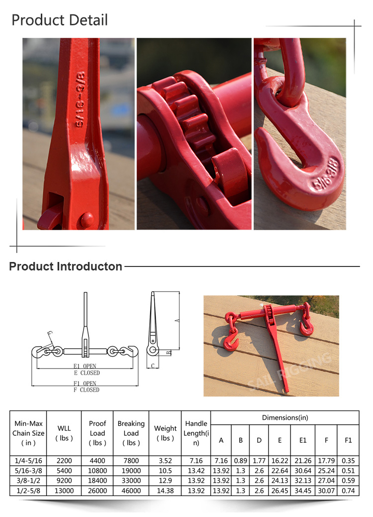 Us Type Standard Forged Ratchet Type Load Binder