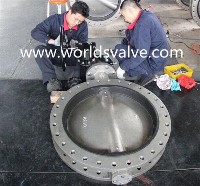 Large Diameter Gear Box U Type Double Flange Butterfly Valve