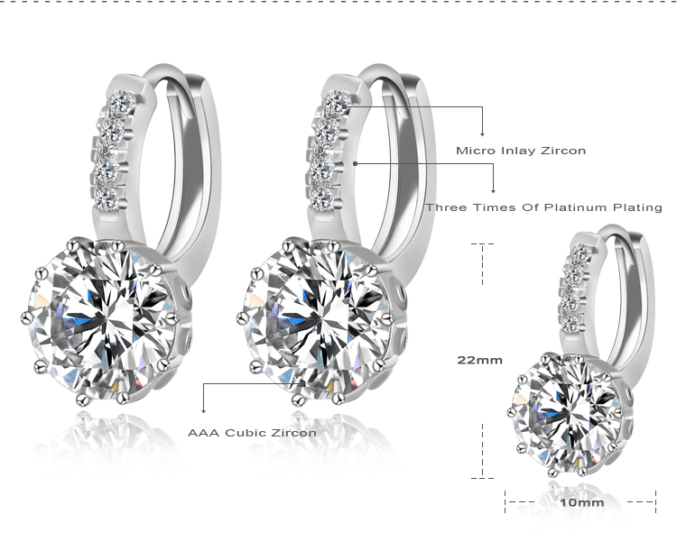 Round Zircon Wedding Bride Jewelry Sets Wholesale (CST0034-B)