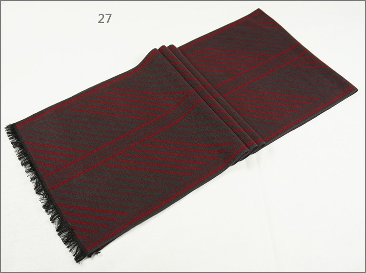 Men's Womens Unisex Reversible Cashmere Feel Winter Warm Printing Thick Knitted Woven Scarf (SP821)