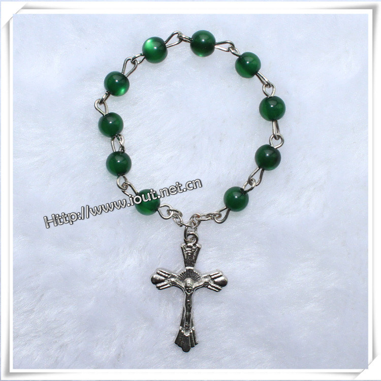 6mm Matel Beads Finger Rosary with Cross, Finger Rosary (IO-ce087)