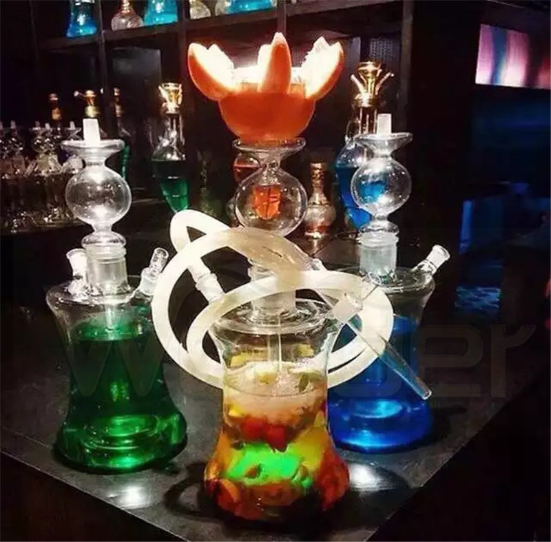 Wholesale Glass Hookah with Red LED