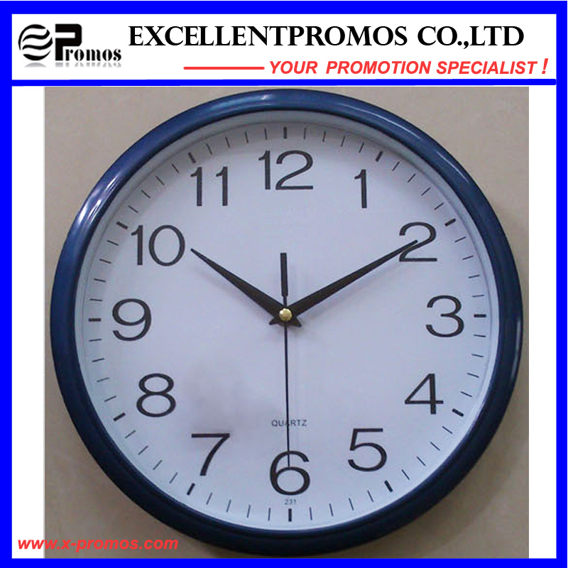 12inch 30diameter Logo Printing Round Plastic Wall Clock (EP-Item12B)