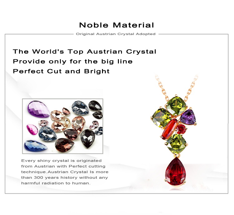 Multicolor Cubic Zirconia Sweater Pendant Necklaces (CNL0012-C)