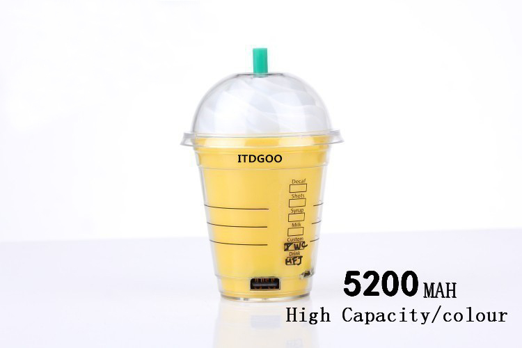 Creative 5200mAh Coffee Cup Power Bank Portable Back up Battery Mobile Charger
