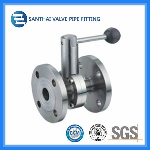 Sanitary Type Ss304 Ss316L Flanged Butterfly Valve