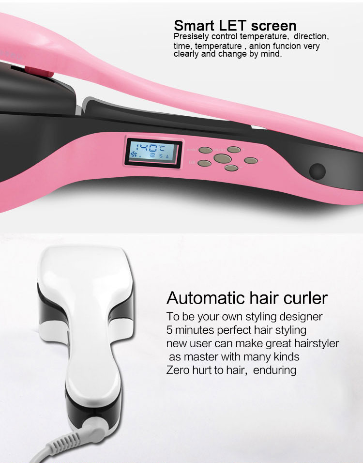 Hot Sale Negative Ions Pink Automatic Hair Curler