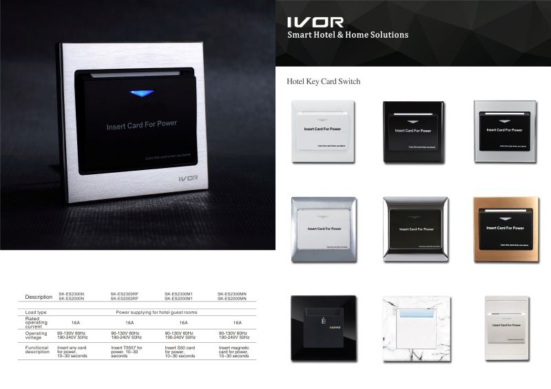 Us Standard Hotel Room Card Power Switch Energy Saver (SK-ES2000M1-US)