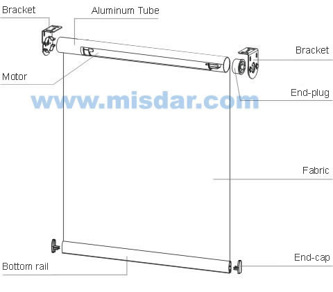 Solar Shading Automatic Roller Blinds