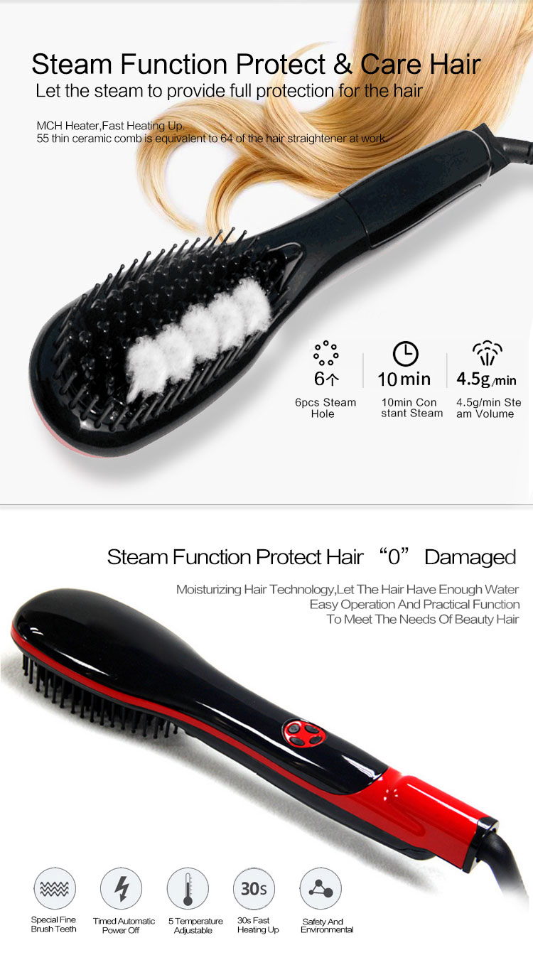 Factory Wholesale Mch Hair Straightening Brush