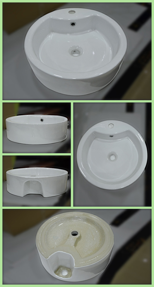 Round Counter Top Single Faucet Hole Basin