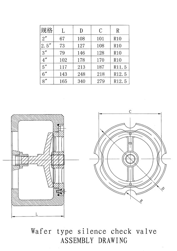 Cast Iron Wafer Type Silent Check Valve