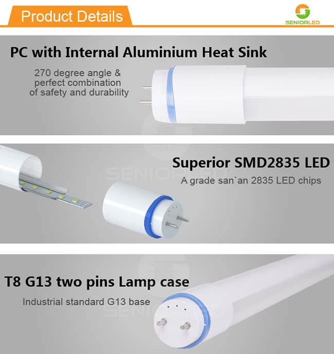 T8 4FT 8FT Fluorescentled Tube Light with Aluminium Case