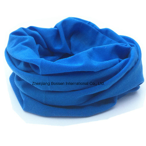 OEM Produce Customized Logo Printed Blue Microfiber Multifunctional Magic Sprots Headwear Tubular Buff