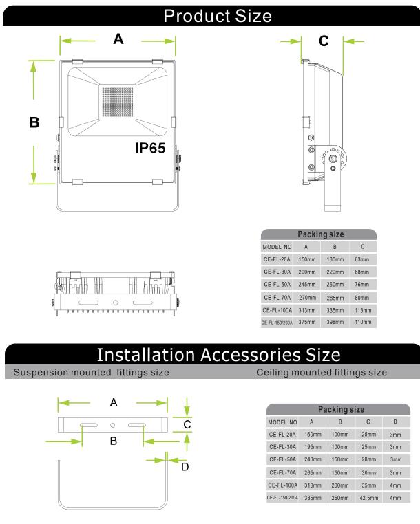 85-265V 100W Philips 3030 SMD IP65 LED Floodlighting