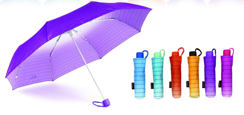 Stripe Rainbow Windproof Compact Umbrellas (YS-3FA22083961R)