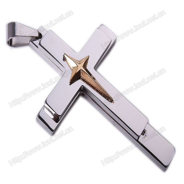 Cross Design Stainless Steel Pendant with Chain, Stainless Steel Jewelry (IO-st0000)