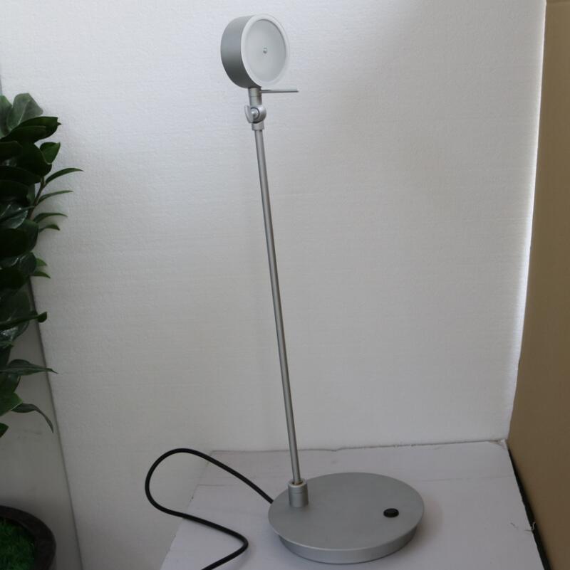 Aluminum Silver Bedside Rotatable Reading Table Lamp