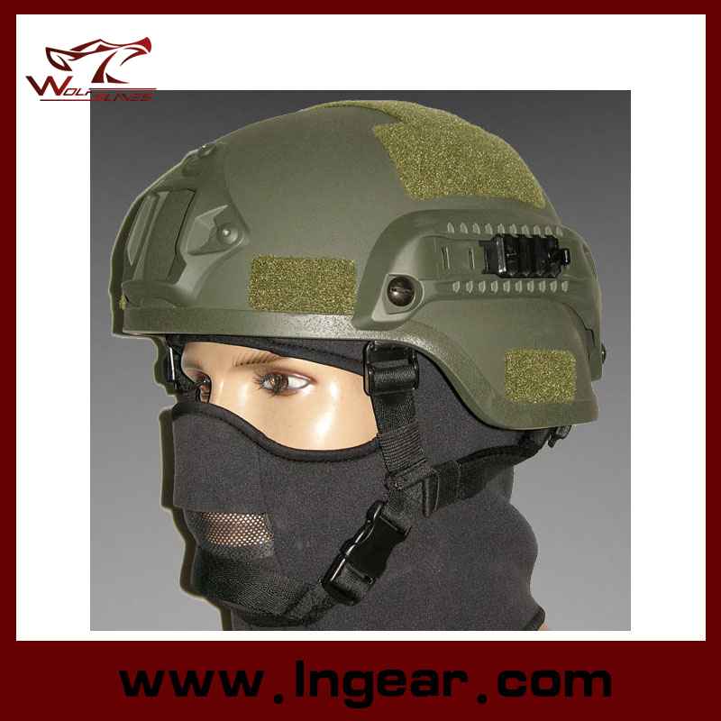 Military Mich 2000 Ach Helmet with Nvg Mount & Side Rail Action Version Helmet Od