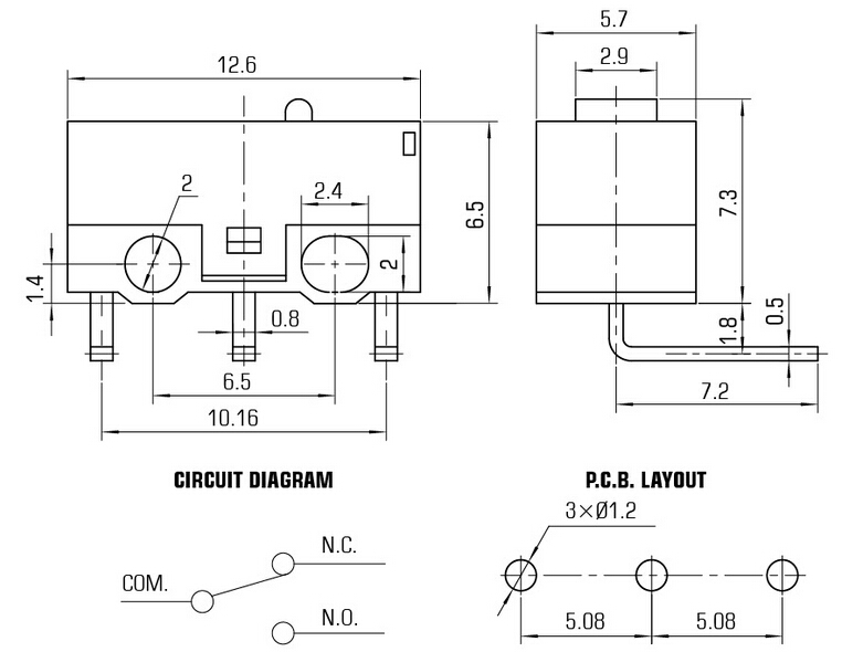 Series Square Type Head Button Pushbutton Switch with Indicator Lamp