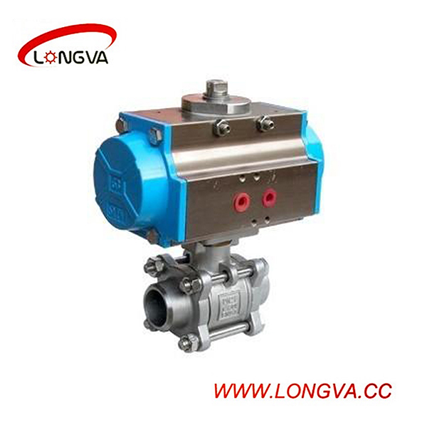 Stainless Steel 304 Sanitary Pneumatic Actuator Clamped Ball Valve