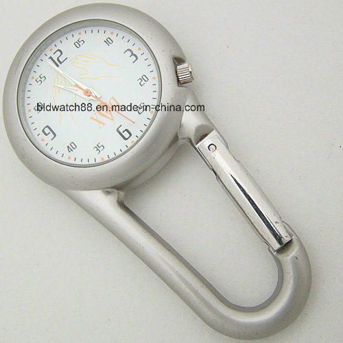 Man Belt Loop Carabiner Clip on Watch Compass