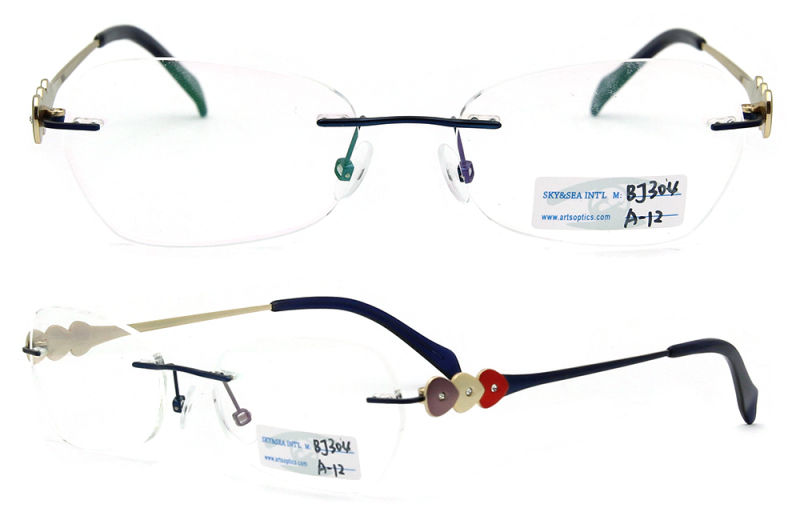 Rimless Metal Titanium Eyeglass Frames (BJ12-304)