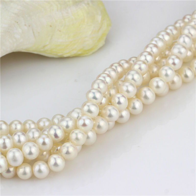 Hot Selling Freshwater Pearl Strand 8mm AA+ Near Round Chinese Pearl Strand