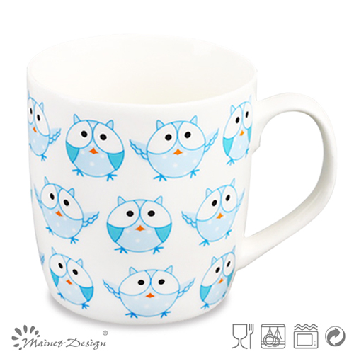 Owl Design Decal Ceramic New Bone China Mug