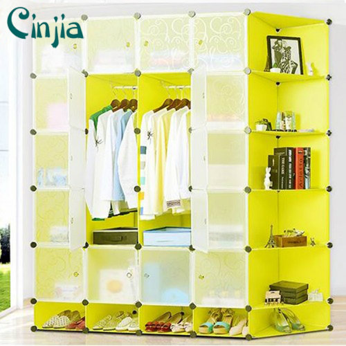 Saving Place Shoe Plastic Storage and Cloth Wardrobe with Bookrack