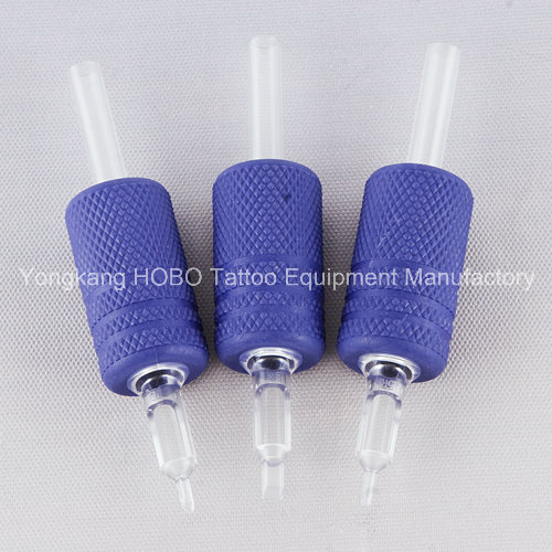 Cheap 19mm Disposable Tattoo Grips Silica Rubber Cartridge Clear Tip