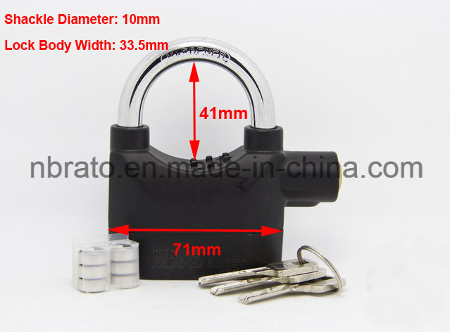 Black Siren Alarm Padlock Alarm Lock for Bicycle