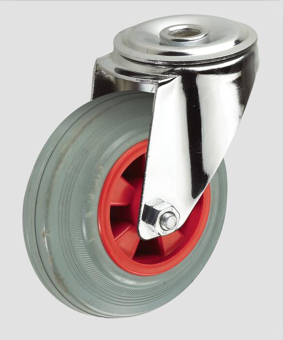 Industrial Caster Rubber Wheel Caster Without Brake
