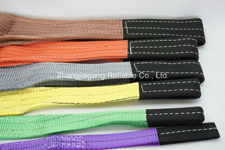 100% Polyester Eye & Eye Double Ply Flat Crane Webbing Sling for Lifting