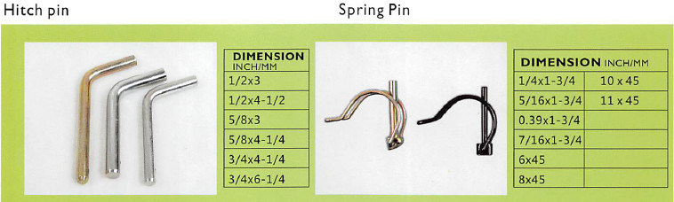 Fastener accessory Spring Lock Pin/ Pipe Lynch Pin