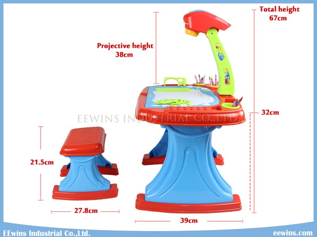 Study Toys Electronic Projector Desk Double-Sided Learning Easel Projector Education Toys