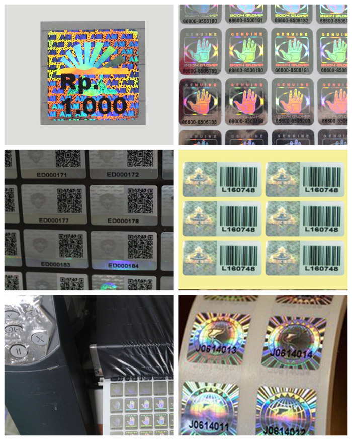 Black Serial Number Laser Holographic Sticker